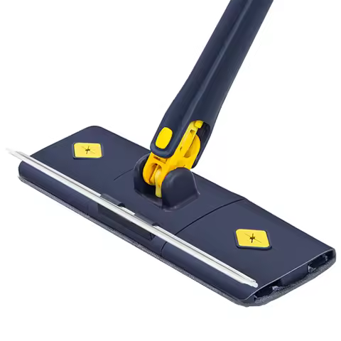 Microfiber Floor Mop for Floor Cleaning, 360° Rotatable Dust Flat Mop with Long Handle and 3 Reusabl