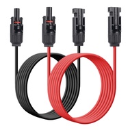Solar Panel Electrical Wire 12AWG 3M 5M Extension Red Black Solar Connectors Plug Heat Resistant Sil