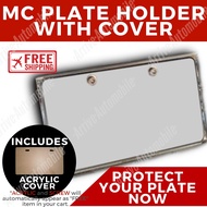 STAINLESS steel NEW MOTORCYCLE PLATE HOLDER with ACRYLIC TRANSPARENT COVER (RECTANGULAR) prevents be