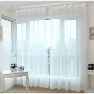 PLAIN WHITE VITRASE CURTAINS, THIN FOLDING WINDOW CURTAINS, SIZE 110*200CM
