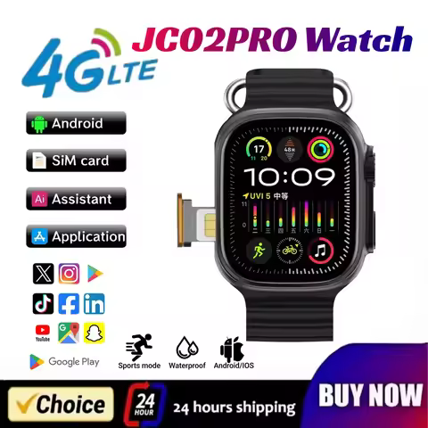 JC02Pro Smartwatch 4G/5G Andorid 10.0 800W Camera WIFI GPS Position Heart Rate Google Player APP Dow