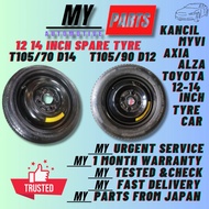 Spare Tyre 12 14Inch 4H PCD100 / PCD110 For Perodua Kelisa Kenari Kancil Viva Axia Tire / Tayar Gant