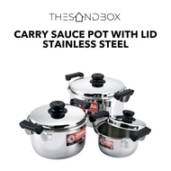 Zebra Carry Sauce Pot with Lid Stainless Steel [Portable Design Easy to Clean Available in Different Capacities]