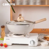 Carote Cosy Collection Non Stick Frying Wok 28/30CM Japanese Style Frying Wok with Lid Spout PFOA Fr