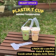 [PACK] Plastic T Cup Plastic Cup Plastic Bag Take Away Cup 1 Cup Clear Transparent Thick Food Grade
