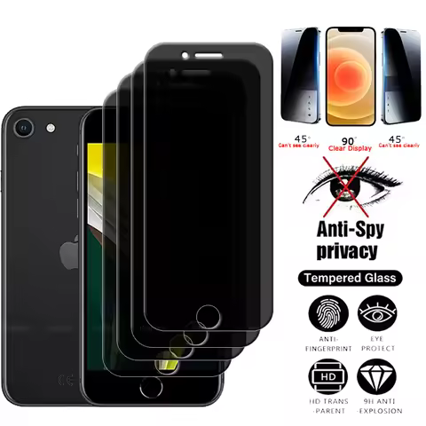 4Pcs For iPhone SE 2022 Glass iPhone SE 2022 2020 7 8 Tempered Glass 9H Privacy Anti-Spy Cover Scree