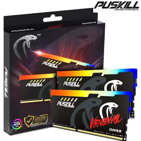 PUSKILL Memoria RAM RGB DDR3 8GBx2 1600MHz 12800S Udimm Dual Channel DIMM Desktop Memory Rams