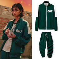 Korean Squid Game Sportswear Cosplay Coat 456 067 Jacket Zipper Hoodie Men Women Halloween Costume