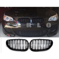 BMW E60 full piano black double line grill