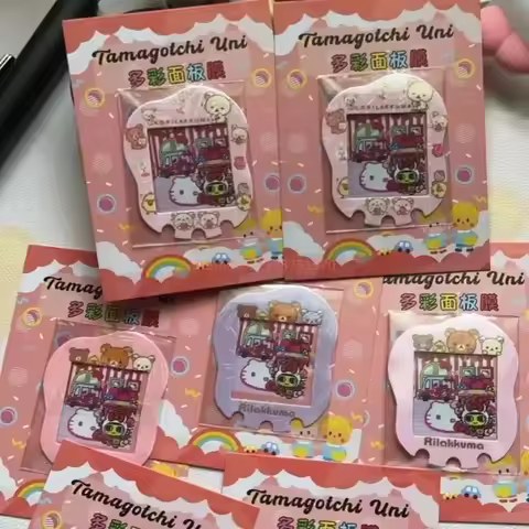 Hot Cartoon Tamagotchi Uni Faceplate Silicone Protective Film Kawaii Sticker Cute Hellokitty Tamagot