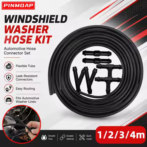 PINMOAP 1/2/3/4m Wiper Cleaner Hose T Y I Type Joint High Elasticity Weather Resistant Rubber Pipe K