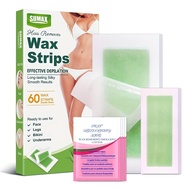 Set of 60 SUMAX Synthetic Wax Papers Includes 30 Facial Wax Papers and Body Wax Sticks 150g