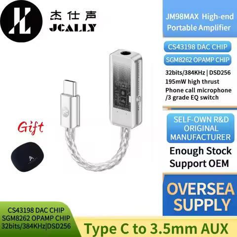JCALLY JM98MAX High-end Portable Amplifier DAC 32bit 384kHz and DSD256 USB-C to 3.5mm