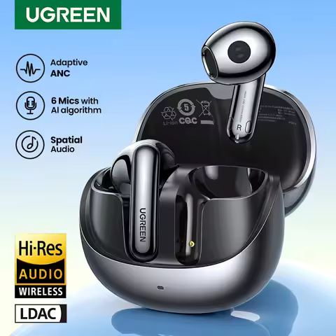 UGREEN HiTune H6 Pro Wireless Bluetooth Adaptive Active Noise Cancelling Earbuds LDAC Hi-Res Audio C