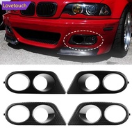 LOVETOUCH 1Pair Car Fog Light Cover Grill Frame Carbon Fiber For BMW E46 M3 2001 2002 2003 2004 2005