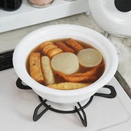 日本霜山 雙耳琺瑯鍋/單人鍋/泡麵鍋(附蓋)-1.4L