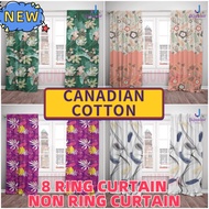 Leaves Flowers 5ft 7ft Curtain Canadian Cotton Curtain 150cmx220cm 8 Ring Curtain 1Pcs Not fading