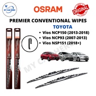 OSRAM Premier Conventional U Hook Wiper Set Toyota Vios NSP151 (2018 +) / NCP150 (2013-2018)/NCP93 (