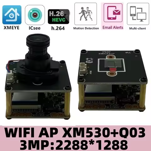 IP WIFI Wireless Camera Module Board M12 Lens IRC 3MP XM530+Q03 2304*1296 Two-Way Audio 8-128G SD Ca