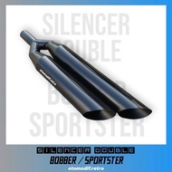 Silencer Knalpot Custom Bambu Runcing Double Bobber Inlet 38mm