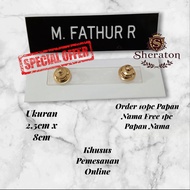 Engraved name chest nameplate TNI POLICETAG size 2.5cm x 8cm guava nails