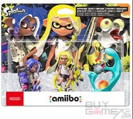 (全新) Amiibo Figure: Blue Octoling + Yellow Inkling + Smallfry (漆彈大作戰 3 Splatoon 3 Triple Pack)