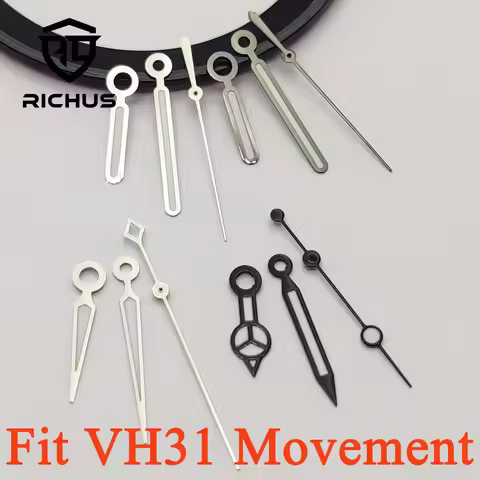 RICHUS Watch Accessories VH31 Watch Hands Green Luminous Fit VH31 Movement Watch Accessories