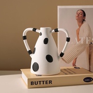 Beihanmei Special-Shaped Black White Polka Dot Vase Decoration Hotel Model Room B & B Home Living Ro