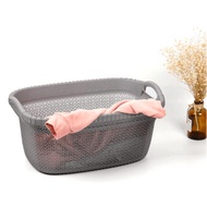 SAKU Plastic Laundry Basket With Handle 37 Liters Size 58x40x27.5 Cm. Model TG51159 Gray Good Qualit