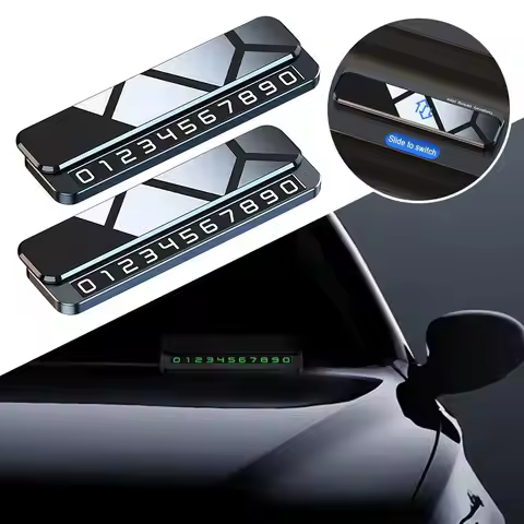 Metal Parking Number Plate Hidden Design Removable Temporary Parking License Plate Temporary Car Par
