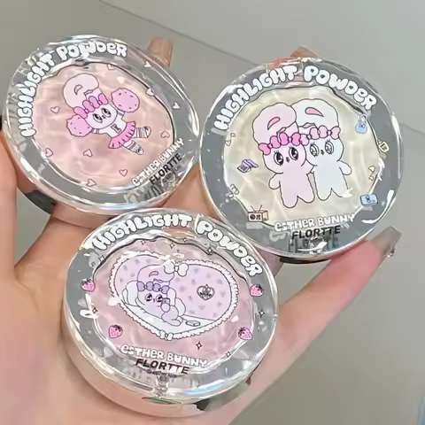 FLORTTE BUNNY Monochrome Highligh Powder Naturally Brightening Facial Blush Cream High Gloss Face Bl