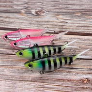 20G 36G Soft Fishing Lure Lead Head Jigs with 2 Strong Carbon Steel Treble Hooks Fluke Tail Sinking 