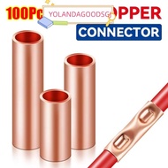 YOLANDAGOODSGJ 100Pcs GT Copper Terminal Connecting Tube, GT-1/1.5/2.5/4/6/10/16/25 Cable Connector 