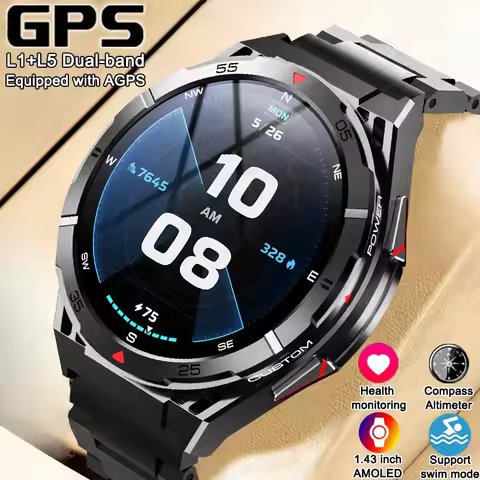 New Swim Waterproof Smart Watch 1.43" AMOLED Display 24h Health Monitor 480mAh Battery Life GPS Spor