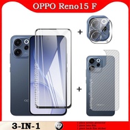 3Pcs Tempered Glass Screen Protector for Reno15 F Full Glue Anti-Drop Protective Film for OPPO A6X A