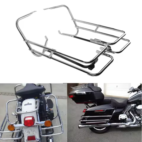 Motorcycle Saddlebag Guard Rail Mount Bracket For Harley Touring Road King Electra Street Glide FLHT