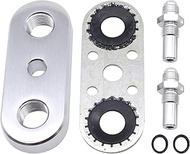 Transmission Cooler Line Adapter Plate with Gasket 6AN Fittings Compatible with 6L80E 6L90E 8L90E, f