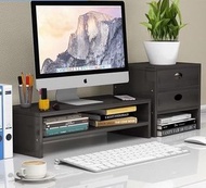 黑胡桃木電腦增高置物收納架 Black Walnut Wood Monitor Stand - Desk shelf - Office Desk