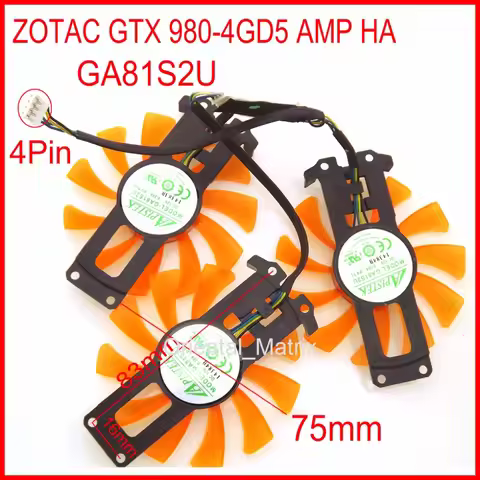 3pcs/Lot GA81S2U 12V 0.38A 40*40*40mm 4Pin For ZOTAC GTX 980-4GD5 AMP HA Graphics Card Cooler Coolin