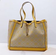 Tas Wanita Tory Burch T Monogram Tote Drawstring Goldfinch Original