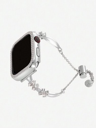 鑲有水晶鑽飾飾品的手鍊式錶帶,適用於apple Watch 38/40/41/42/44/45/49mm （不包含錶殼和錶）