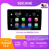 Seicane QLED ขนาด 10.19 นิ้ว Android13.0 เครื่องเสียงรถยนต์เครื่องเล่นสเตอริโอ MAZDA CX-9 GPS นำทางว