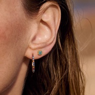 France AG/Aijia Sha925Silver Multicolored Four-Leaf Clover Flower Stud Earrings French Style Light L