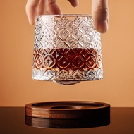 Spinning Wobble Whiskey Glass Unspillable Tumbler Rotating Stress Relief Cup for Brandy Cognac Spiri