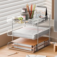 Shelf Desktop File Folder Storage Box Acrylic File Box Multi-Layer Storage Rack Office Folder Storag