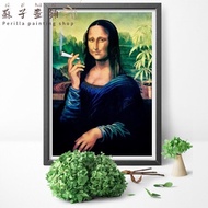 Canvas Painting Print Funny Wall Art Mona Lisa Joint Poster Home Decor Modular Nordic Modular Pictu