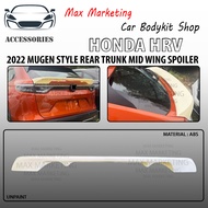 HONDA HRV 2022 MUGEN STYLE REAR TRUNK MID WING SPOILER ABS SKIRT LIP BODYKIT