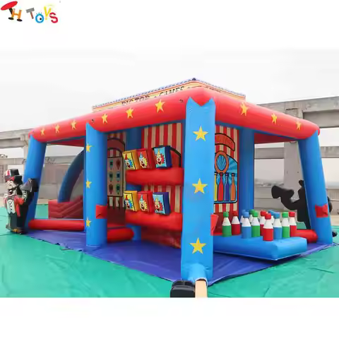 7x5m Giant Inflatable Carnival Games Combo 6 in 1 Commercial Inflatable Challenge Game Toys with Blo