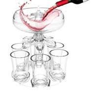 6 Shot Glass Dispenser 6 Shots Pourer Cocktail Dispenser Acrylic Shot Liquor Dispenser Glass Holder 