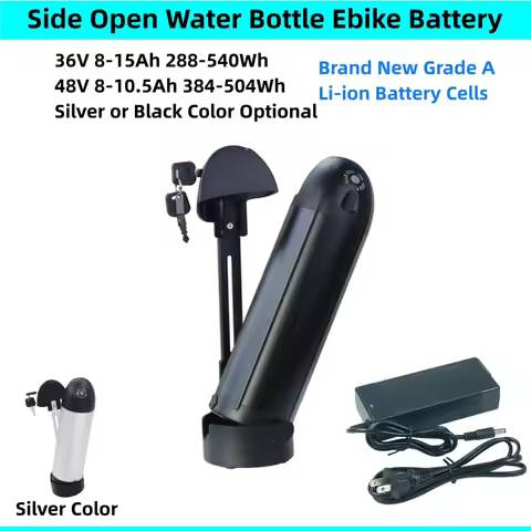 Side Open Water Bottle Dolphin Ebike Battery 36v 8Ah 8.8Ah 10Ah 10.4Ah 11.6Ah 12.8Ah 14Ah 48V 10Ah f